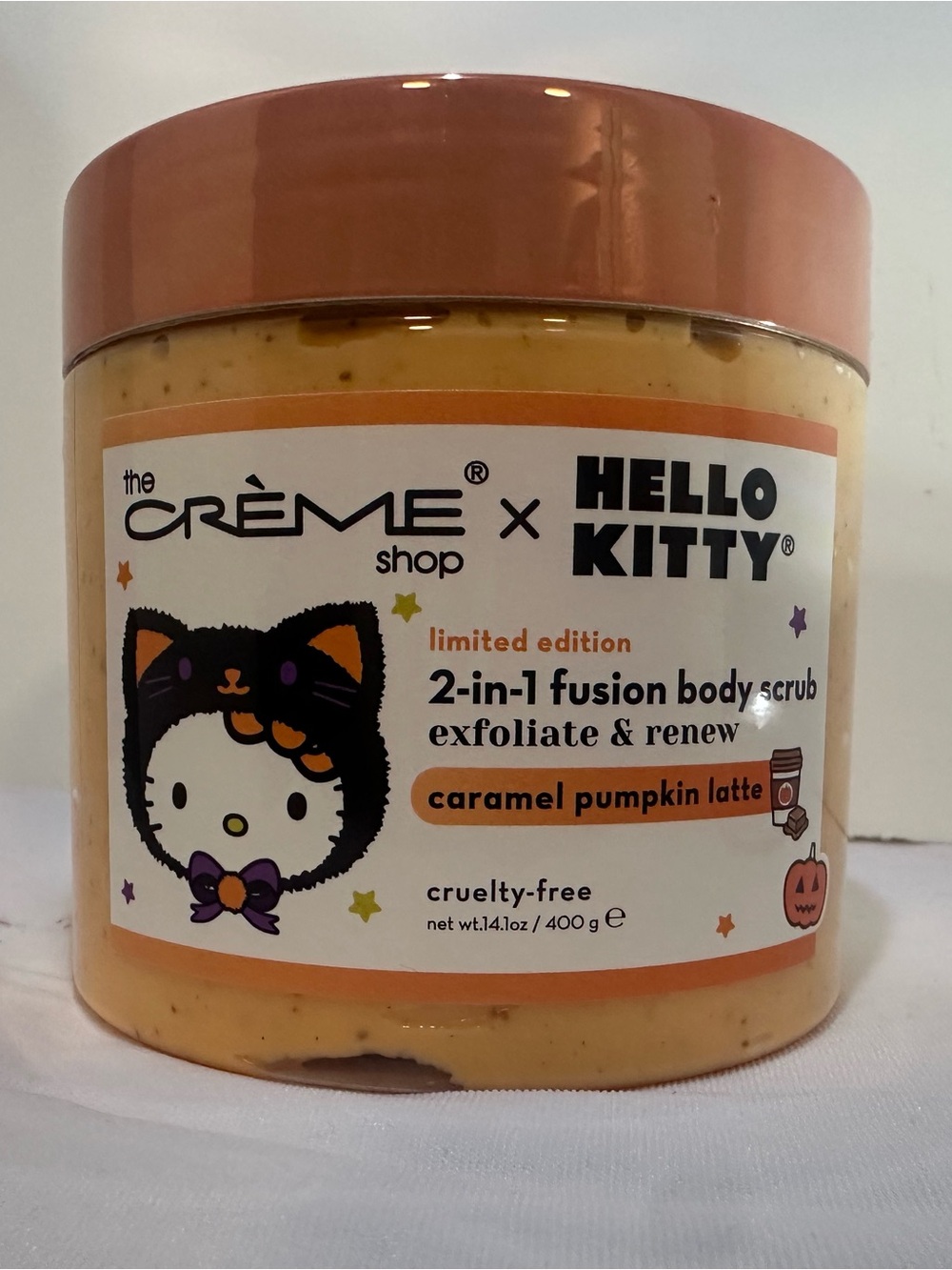 Hello Kitty Caramel Pumpkin Latte Body Scrub - Peach & Cream